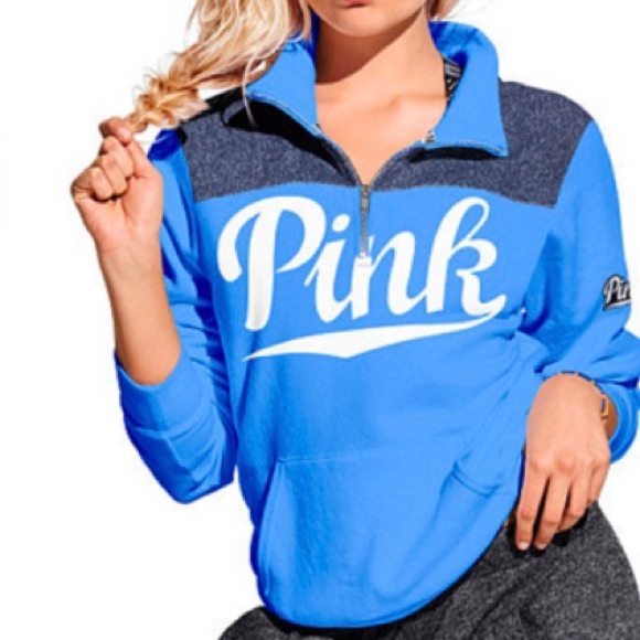 VS PINK Boyfriend Half-Zip Sweatshirt - Picture 2 of 5